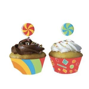 Candy‎ Cupcake Topper Candy Party Cupcake Picks Cupcake Wrappers 12ct